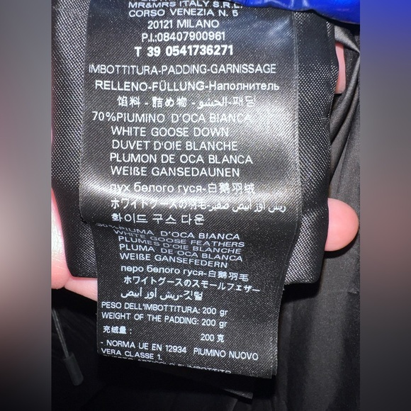 New Mr & Mrs Italy Metallic Blue Padded Rain Coat Size Medium - Picture 13 of 14